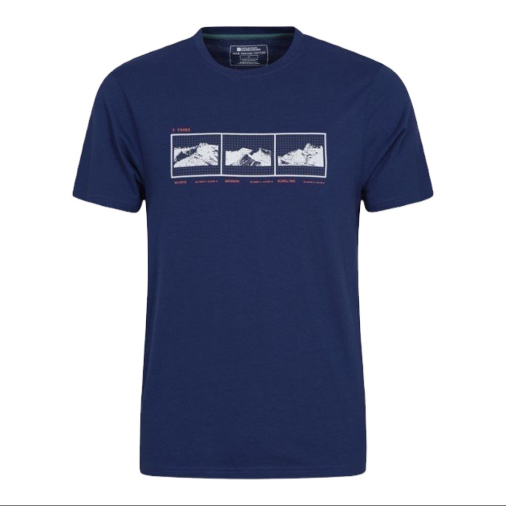 MOUNTAIN warehouse 3 Peaks Organic Cotton Mens T-Shirt